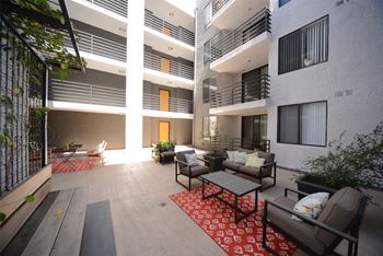 Indie Westside main floor courtyard seating